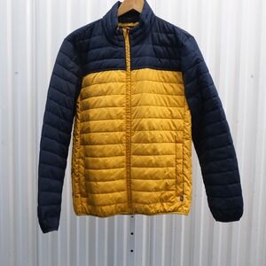 GAP Cold‎ Control Puffer Jacket Men's Size Small Navy Yellow Water Resistant